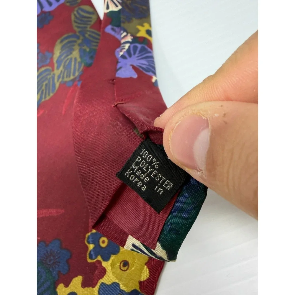 Pierre Balmain Designer Tie Men's One Size‎ Red Floral 100% Polyester Adjustable